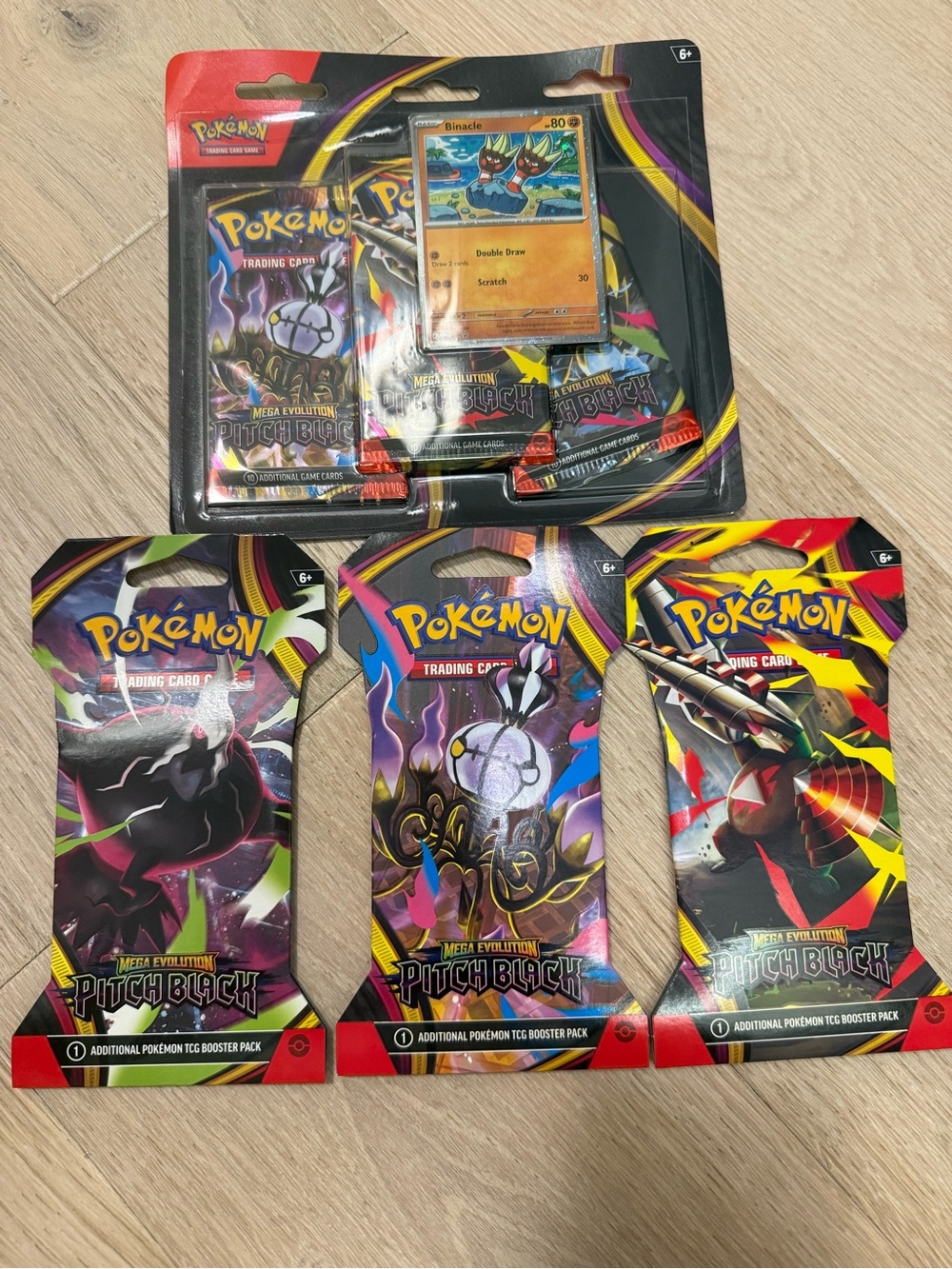 Pokemon TCG Mega Evolution Pitch Black 3-Pack Blister Binacle + 3 booster packs